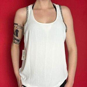 Sheer white tank with sparkly accents  🤍🤍​​​​​​​​​​​​​​​​​​​​​​​